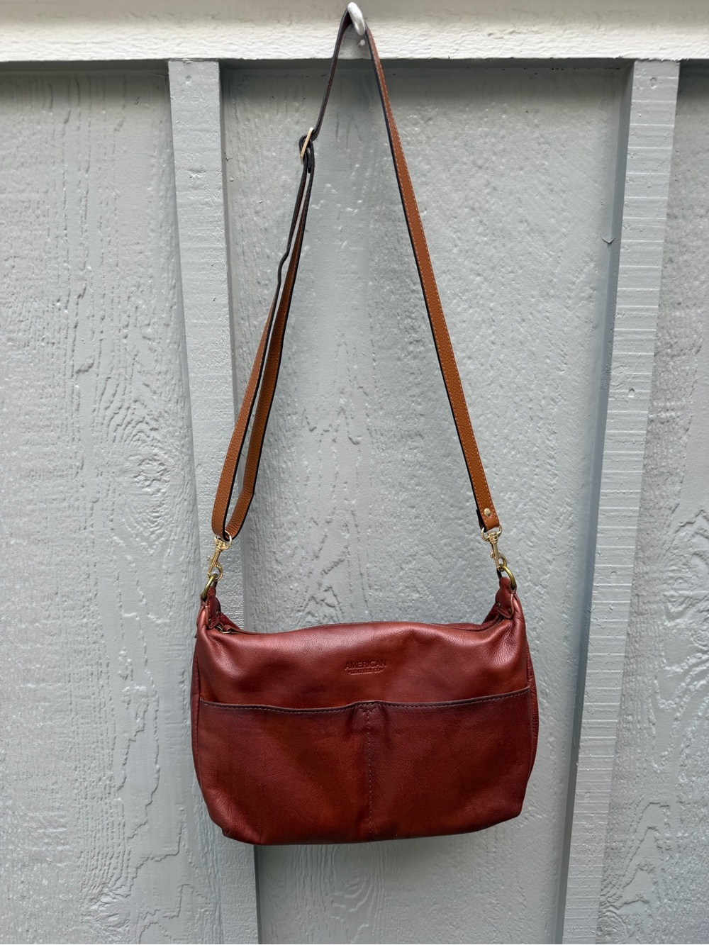 American Leather Co. Austin Shoulder Bag - Brandy Convertible Leather Crossbody